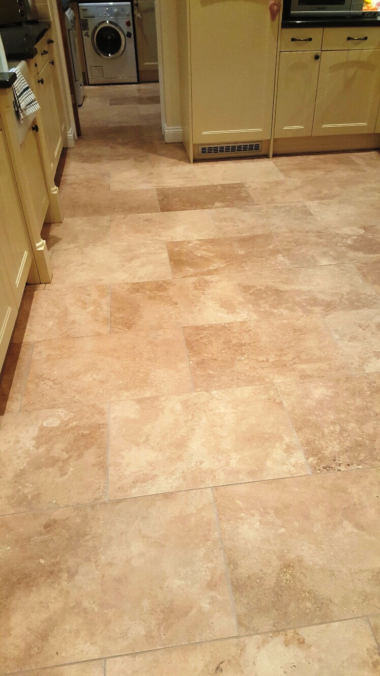 Travertine Floor After Deep Cleaning