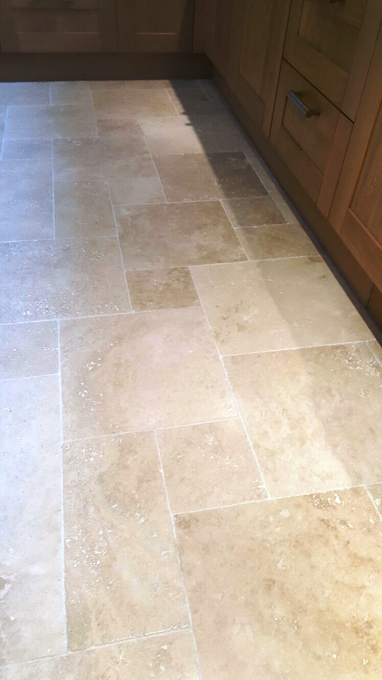 Travertine Tiled Floor Near Woodhall Spa After Cleaning