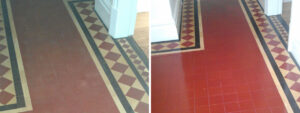 Victorian Floor Before and After Cleaning and Sealing