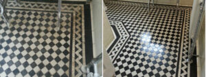 Victorian tiled floor near Horncastle Before and After Cleaning