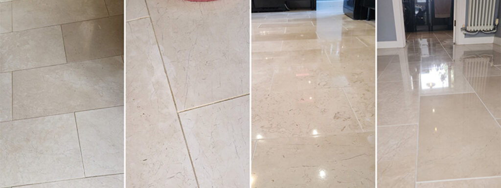 Restoration of Dilapidated Marble Kitchen Tiles in Bourne